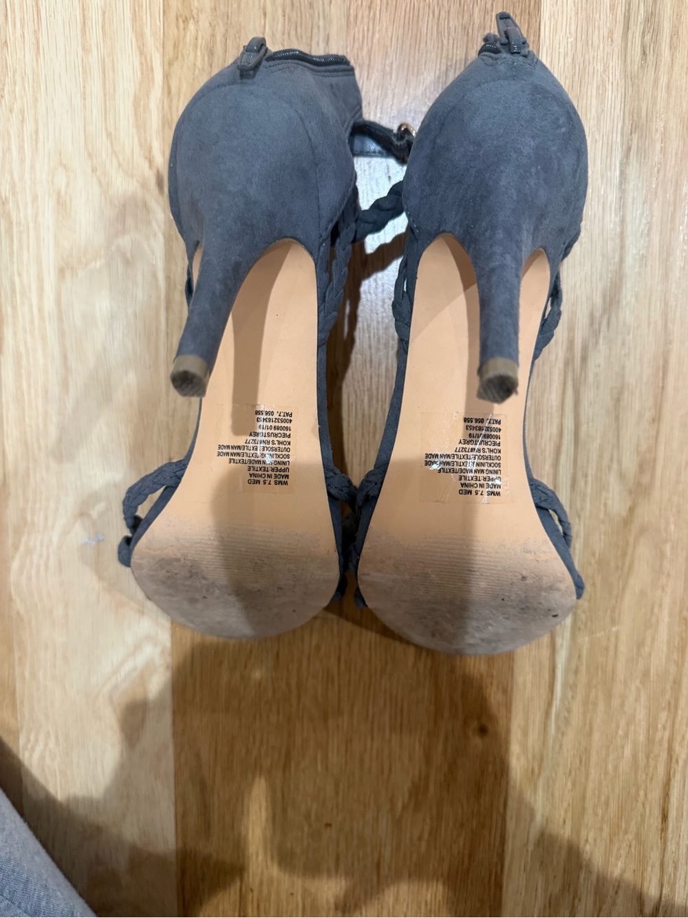 LC Lauren Conrad Pie Crust Braided Gray Suede Heel 7.5 - Picture 9 of 15